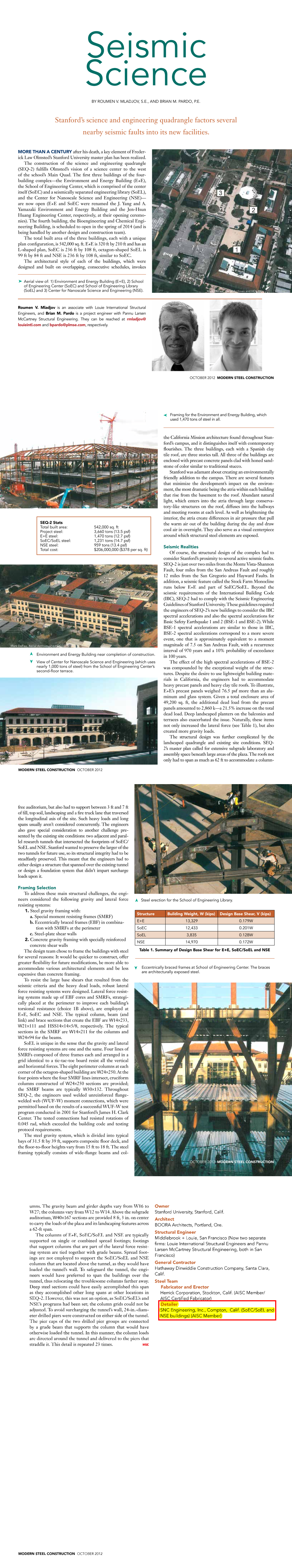 4. STANFORD - OCTOBER 2015 MODERN STEEL ARTICLE